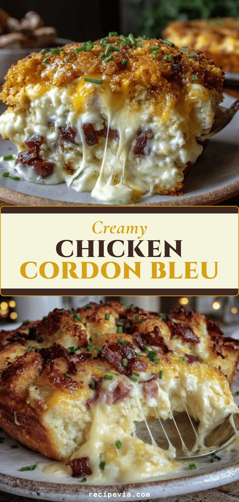 creamy chicken cordon bleu casserole recipe
