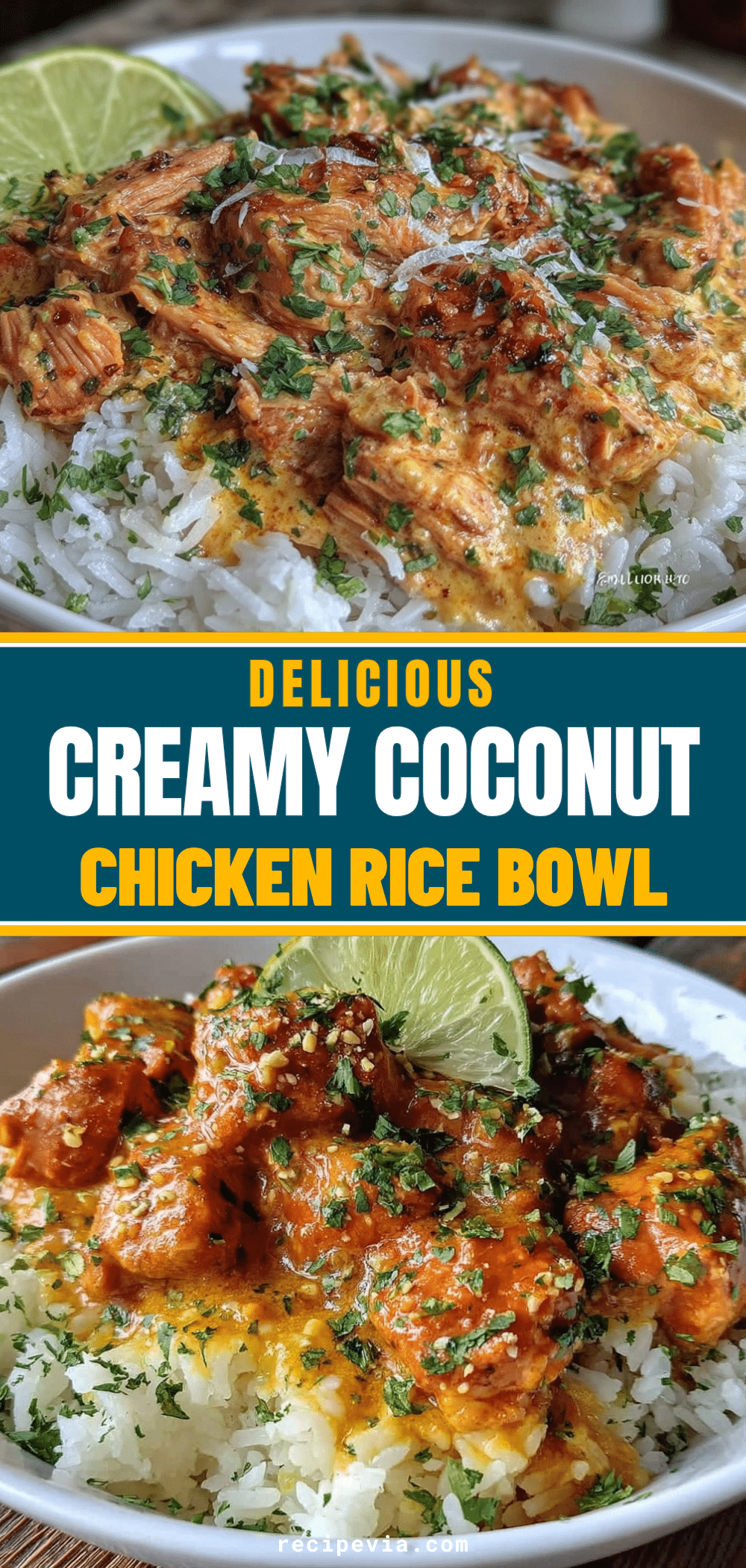 creamy coconut chicken rice bowl recipe