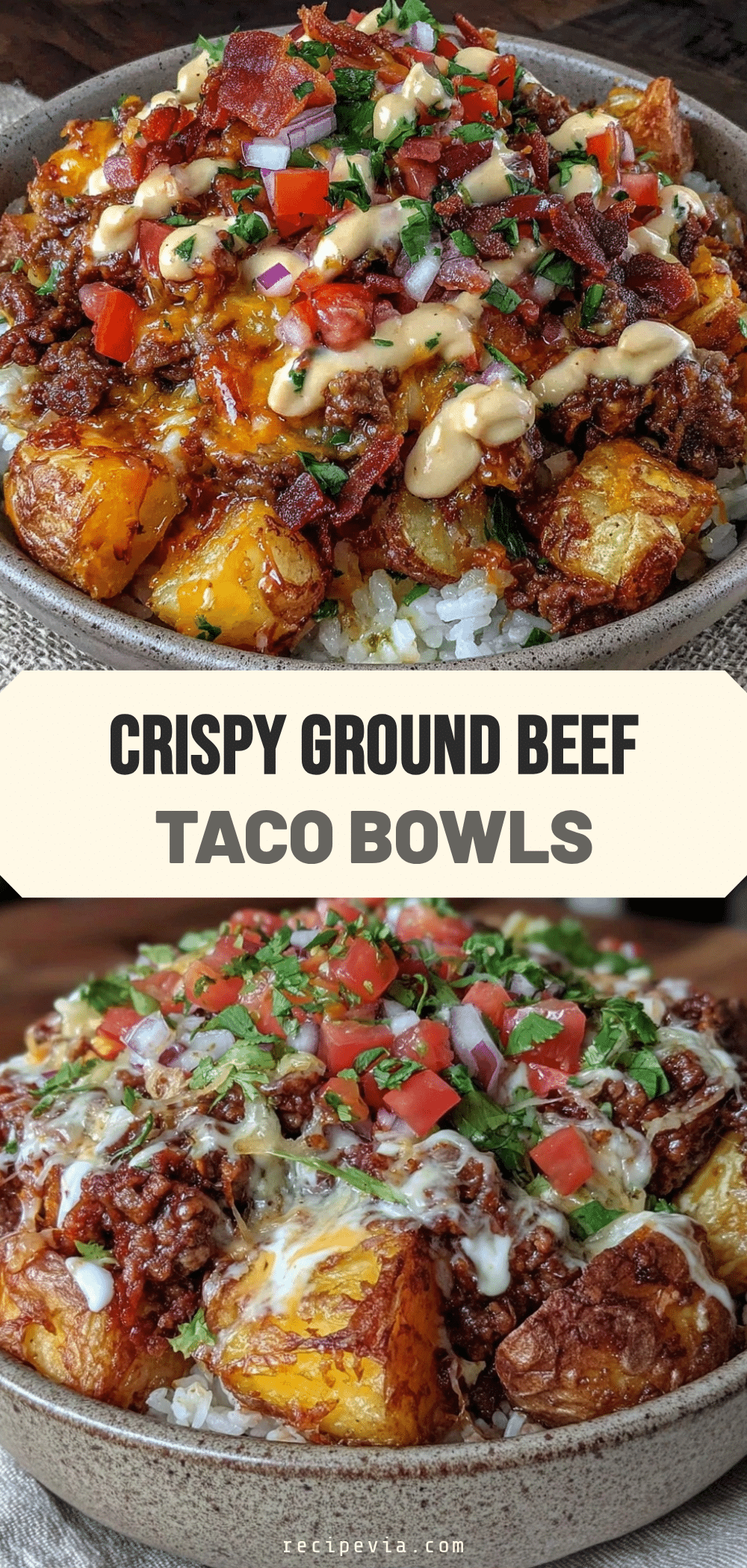 crispy ground beef taco bowl recipe