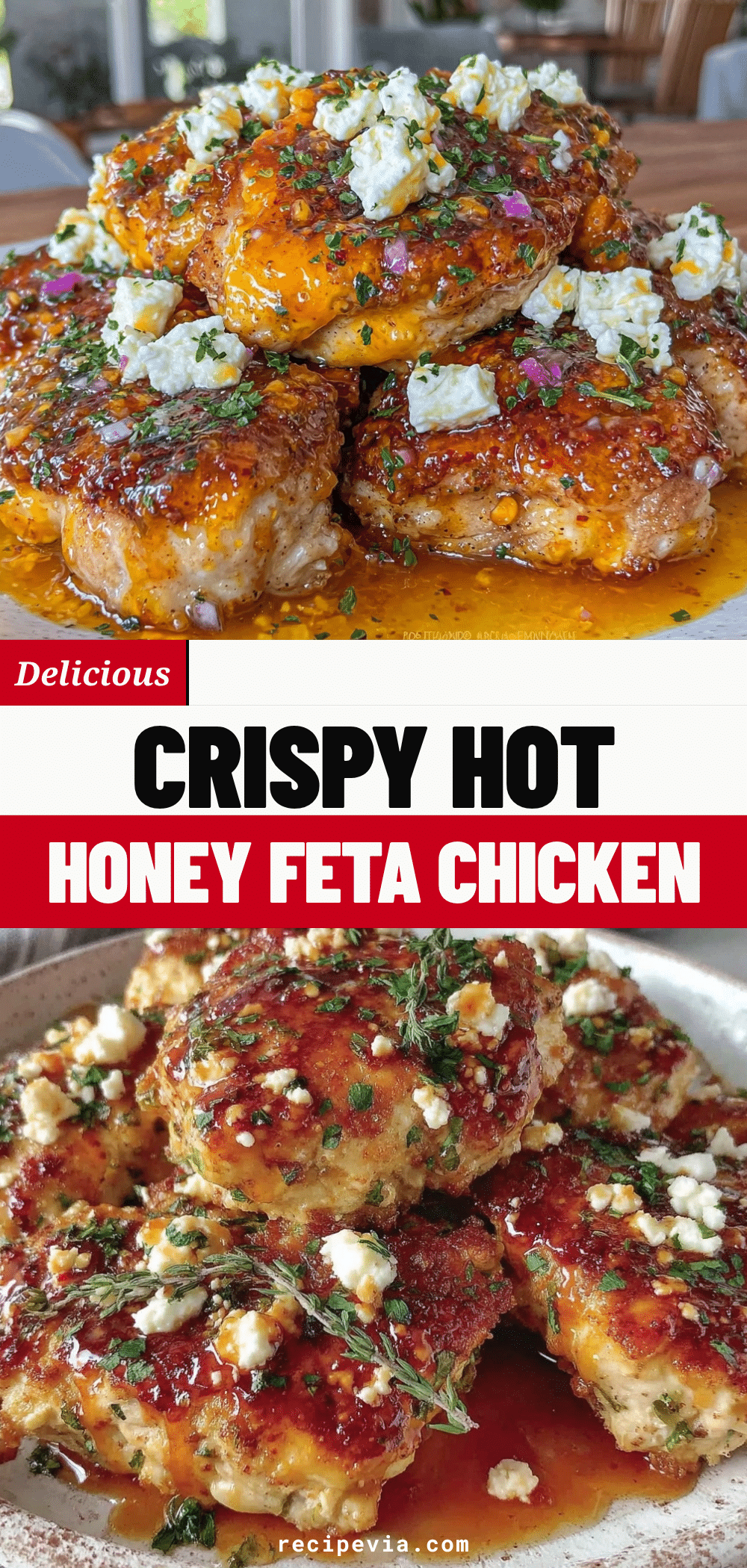 Crispy Hot Honey Feta Chicken recipe