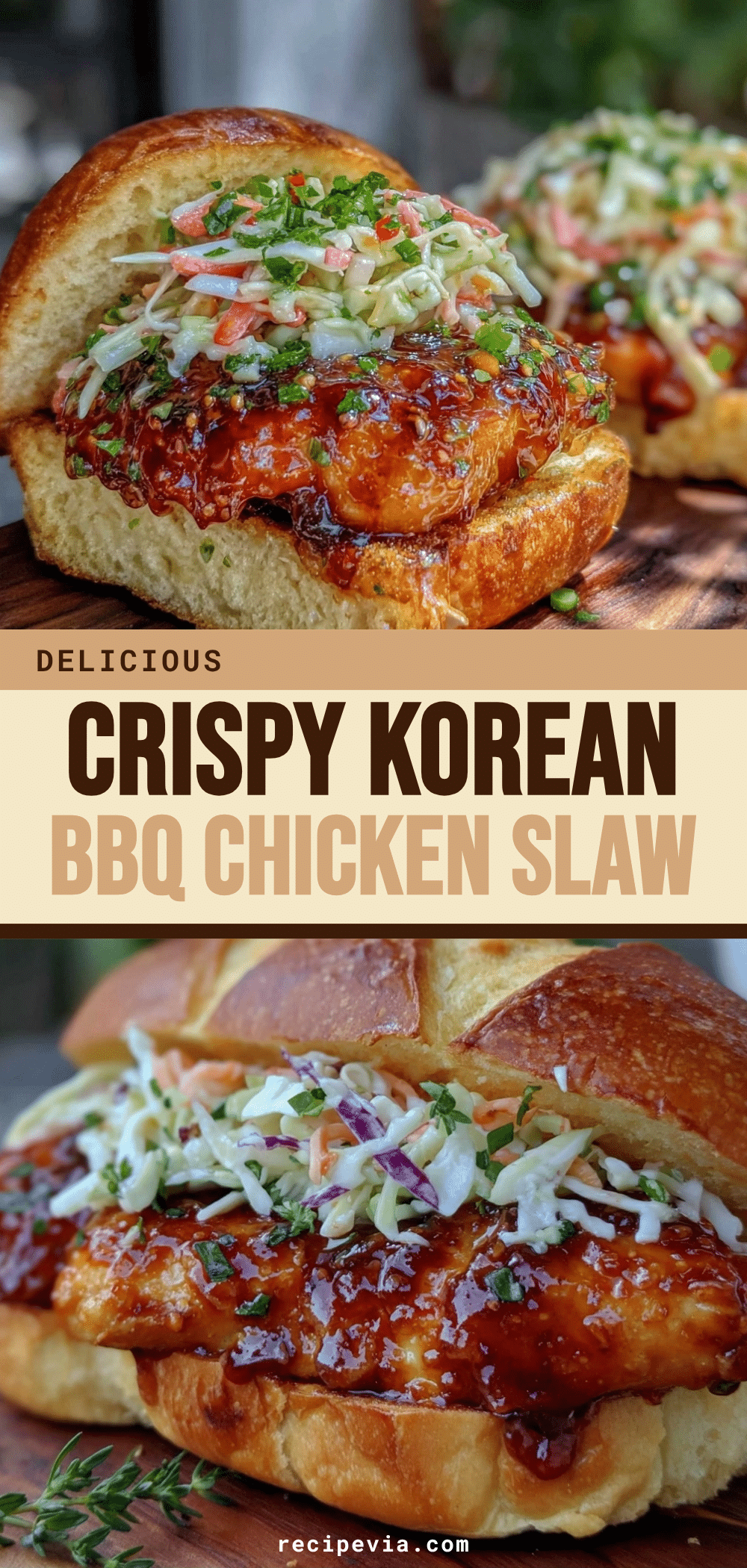 Korean BBQ Chicken Sandwich With Slaw recipe