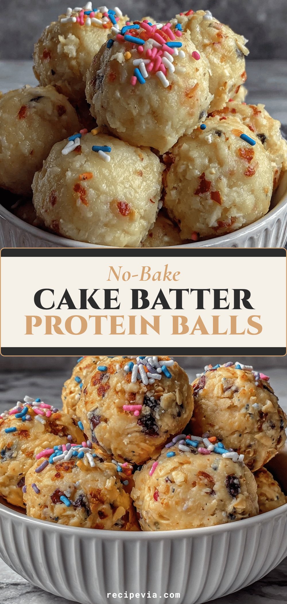 no bake cake batter protein balls recipe