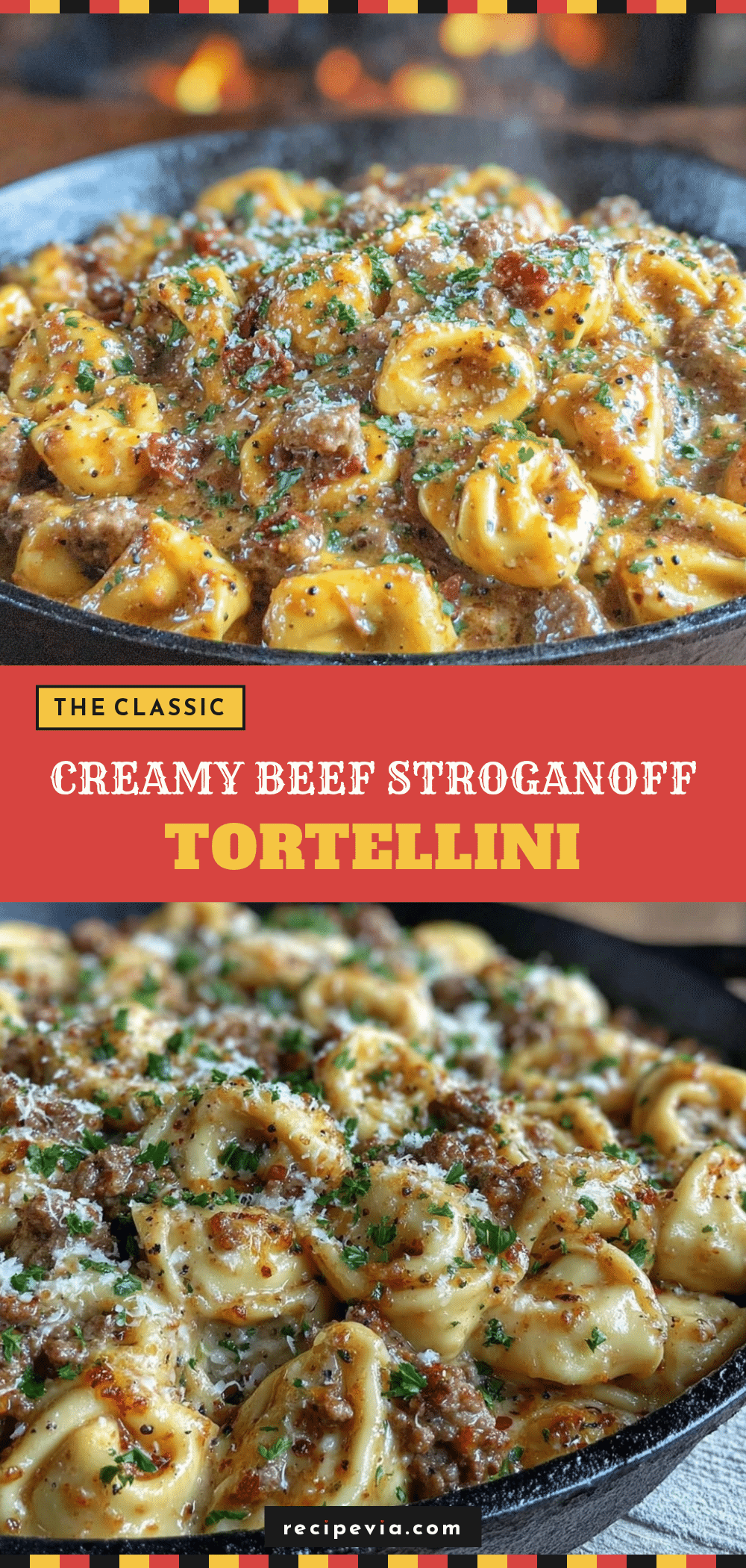 one-skillet beef stroganoff tortellini recipe