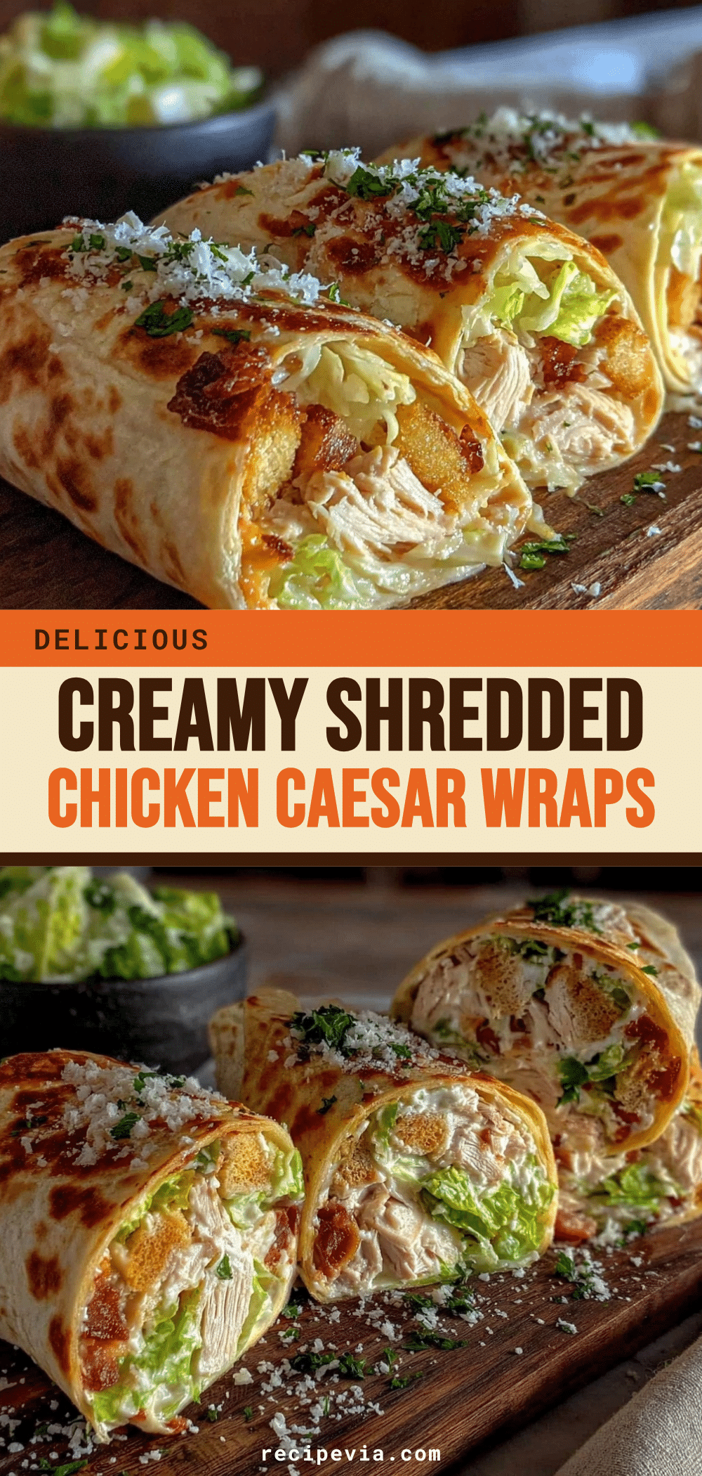 Easy Shredded Chicken Caesar Wraps recipe