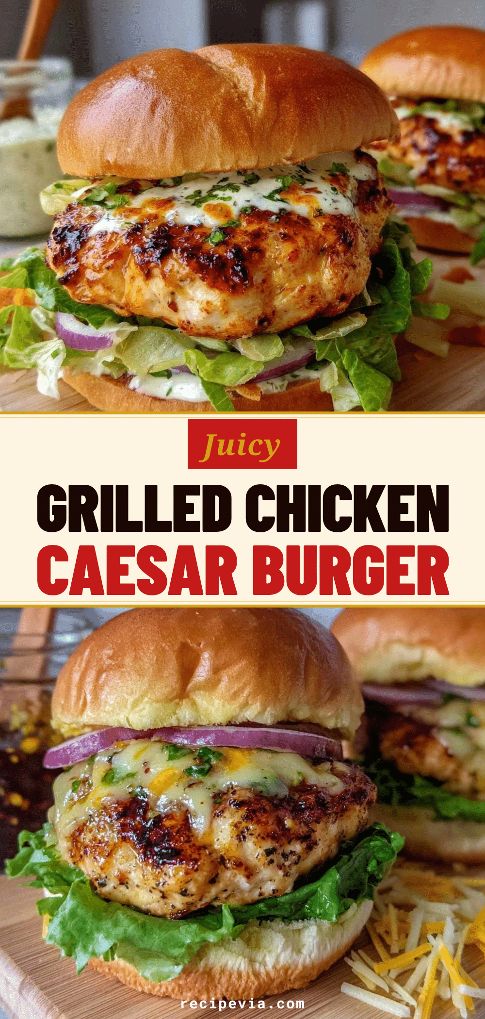 Grilled Chicken Caesar Burger recipe