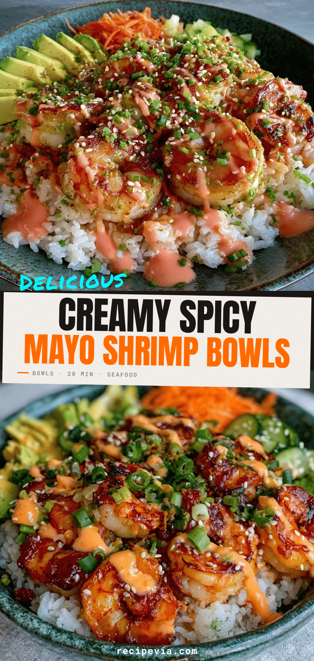 Spicy Mayo Shrimp Rice Bowls recipe