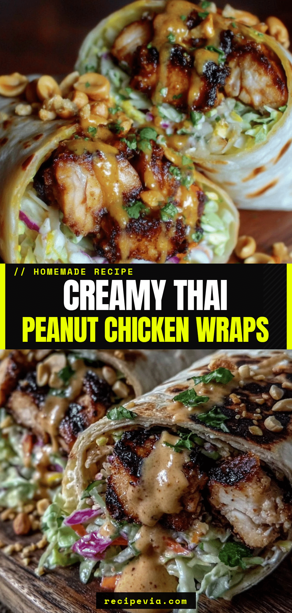 Thai Peanut Chicken Wraps recipe