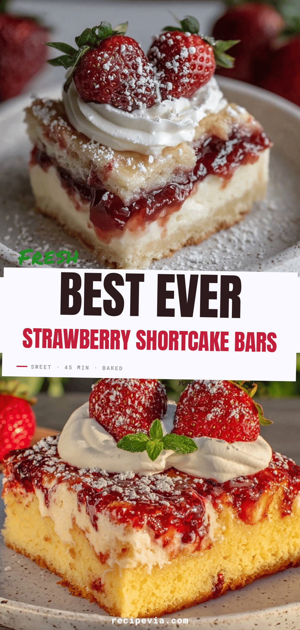 Easy Strawberry Shortcake Bars recipe