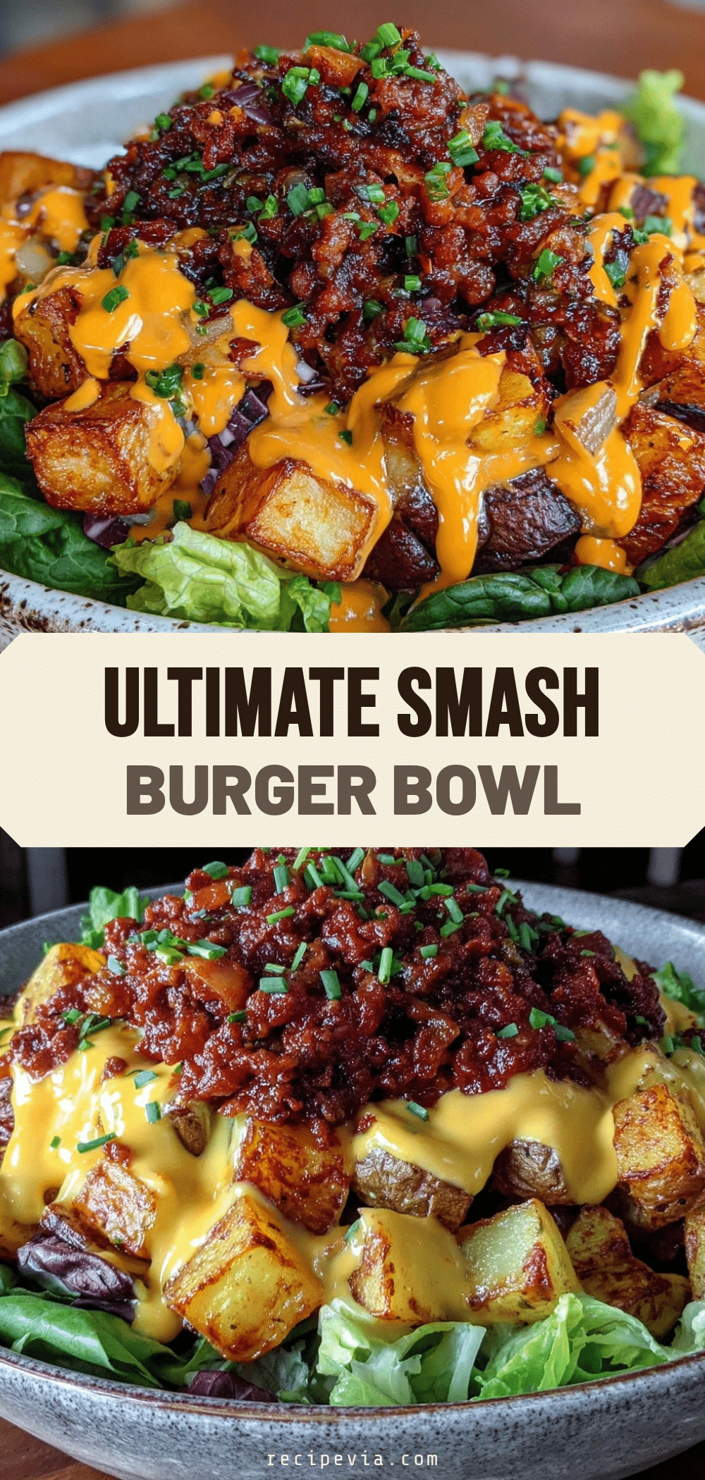 hearty smash burger bowl with potatoes recipe