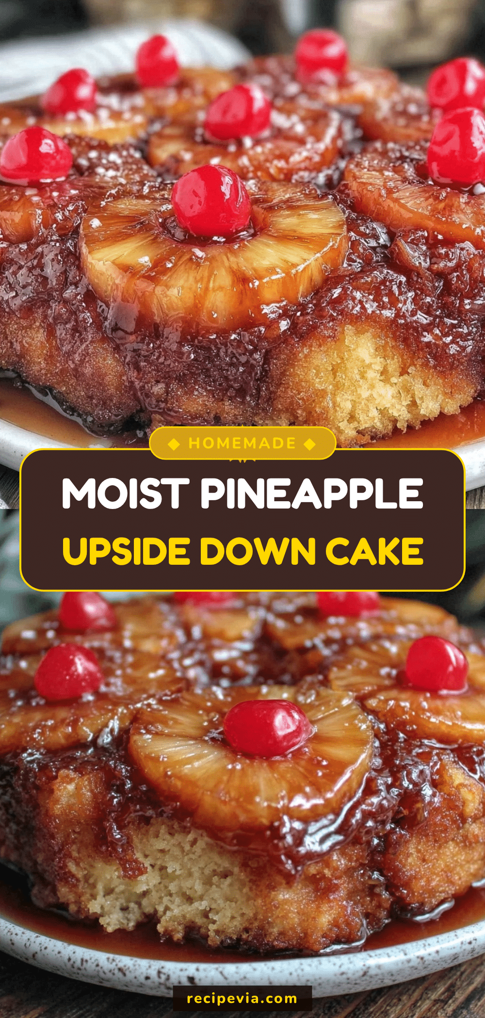 Moist Pineapple Upside Down Cake recipe