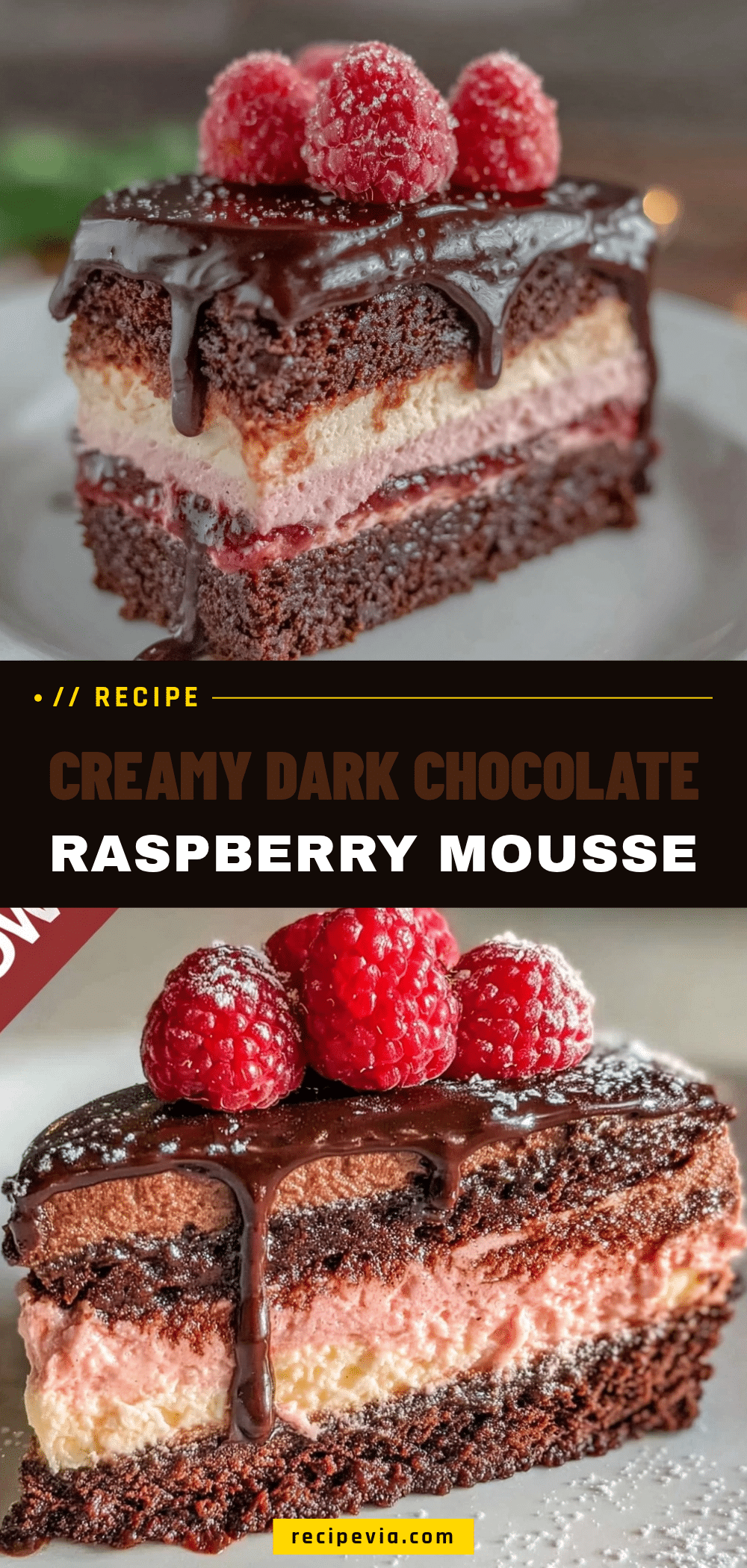 Rich Raspberry Mousse Cake recipe