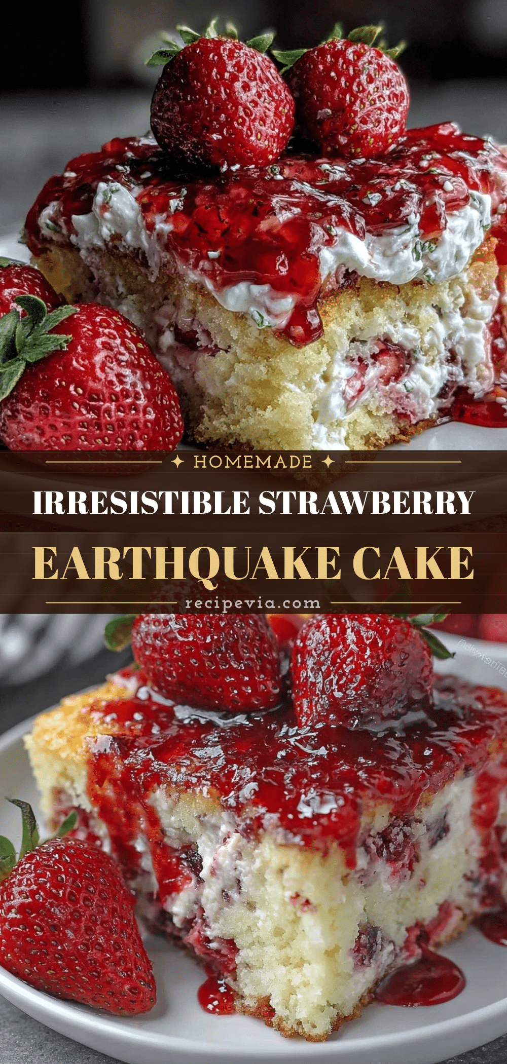 Strawberry Earthquake Cake recipe